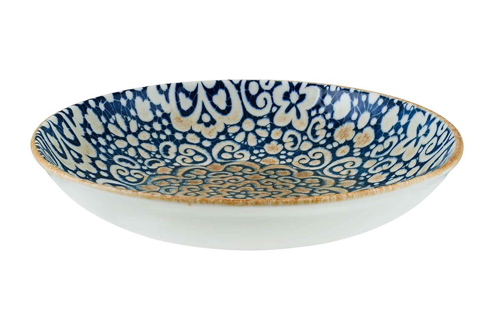 Round Bowl - Flared, 230Mm, Alhambra from Bonna. Patterns and with flared edges, made out of Ceramic and sold in boxes of 6. Hospitality quality at wholesale price with The Flying Fork!
