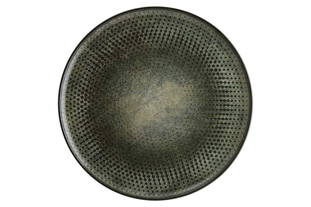 Round Platter - 320Mm, Lenta Olive from Bonna. Patterned, made out of Ceramic and sold in boxes of 6. Hospitality quality at wholesale price with The Flying Fork!