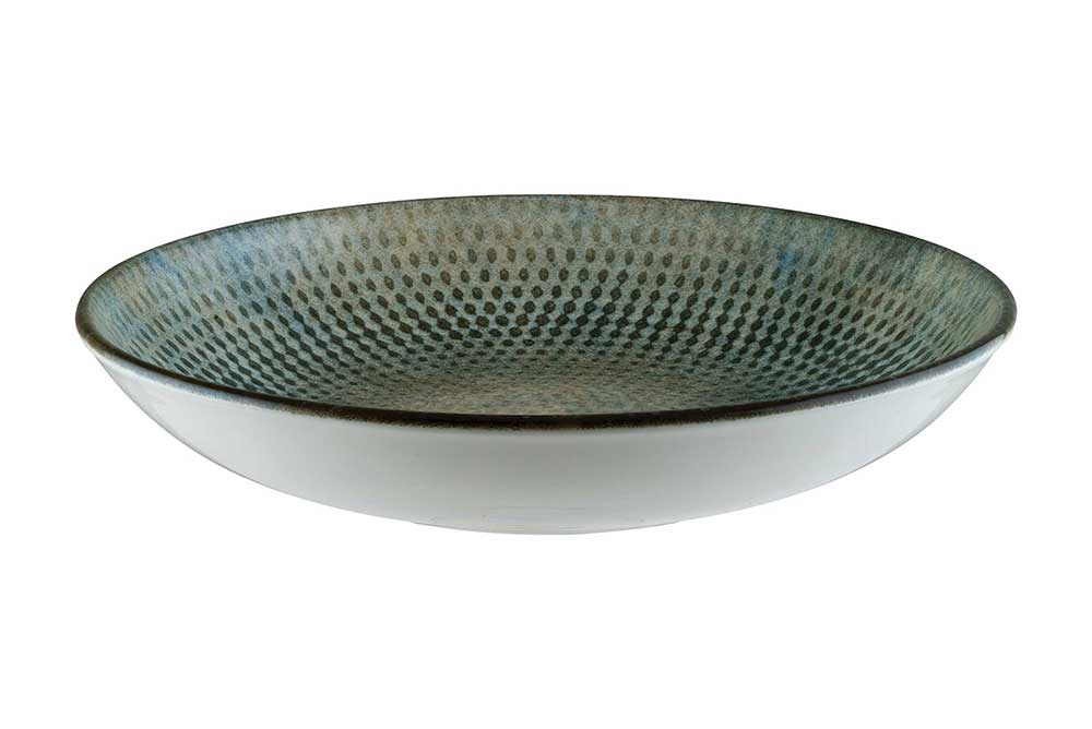 Round Bowl - Flared, 230Mm, Lenta Ash from Bonna. Patterns and with flared edges, made out of Ceramic and sold in boxes of 6. Hospitality quality at wholesale price with The Flying Fork!