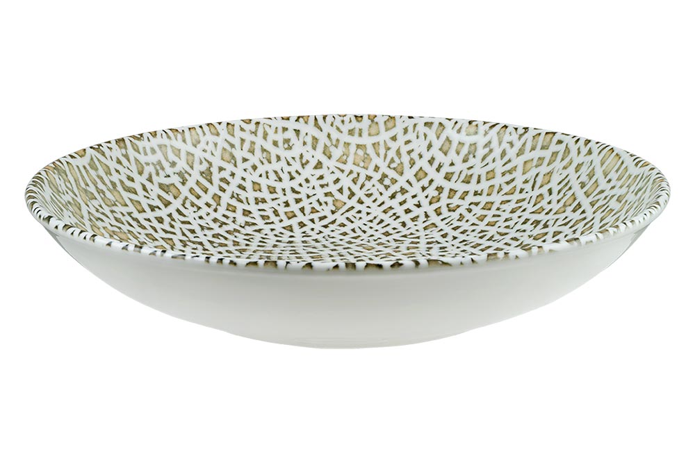 Round Bowl - Flared, 230Mm, Lapya Wood from Bonna. Patterns and with flared edges, made out of Ceramic and sold in boxes of 6. Hospitality quality at wholesale price with The Flying Fork!