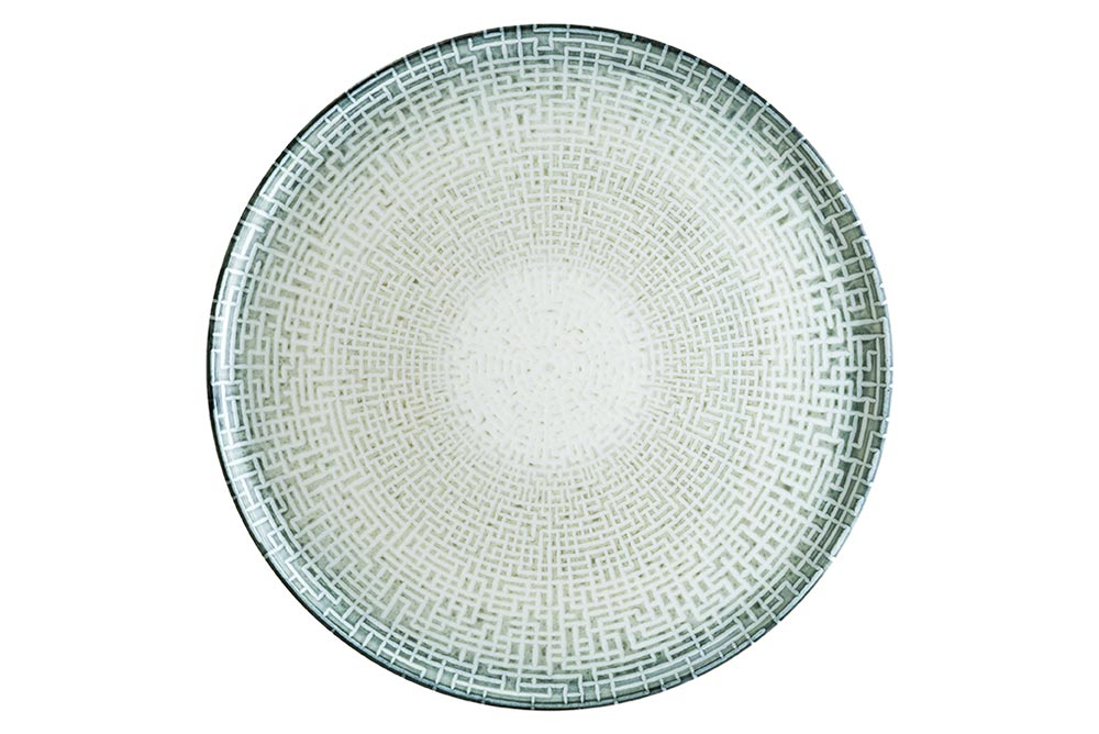 Round Platter - 320Mm, Maze from Bonna. Patterned, made out of Ceramic and sold in boxes of 6. Hospitality quality at wholesale price with The Flying Fork!