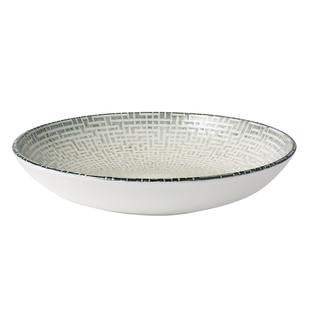 Round Bowl - Flared, 230Mm, Maze from Bonna. Patterns and with flared edges, made out of Ceramic and sold in boxes of 6. Hospitality quality at wholesale price with The Flying Fork!