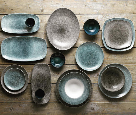 Oval Plate - Coupe, 317 x 255mm, Raku Quartz Black: Pack of 12