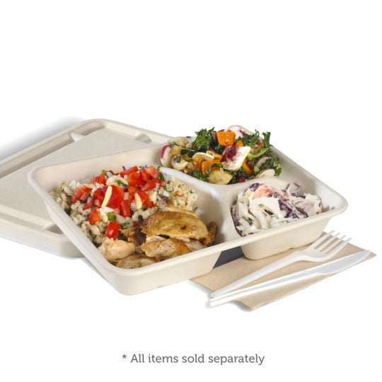 3 compartment base - 240x180x40mm - 530/150/150ml - natural - Carton of 500 units