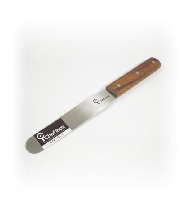 Spatula - 150x27mm, 6 Wood Handle from Chef Inox. made out of Stainless Steel and sold in boxes of 1. Hospitality quality at wholesale price with The Flying Fork!