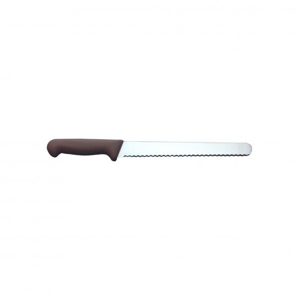 Serrated Slicer - 250mm, Brown from Ivo. made out of Stainless Steel and sold in boxes of 1. Hospitality quality at wholesale price with The Flying Fork!