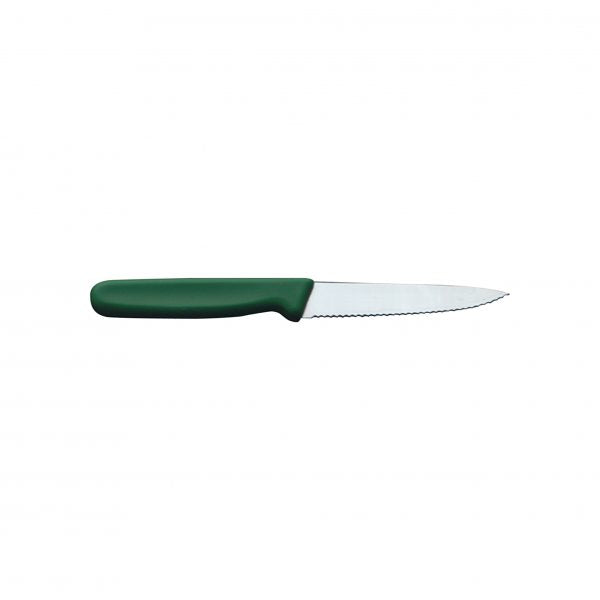 Tomato Knife - 130mm, Serrated, Green from Ivo. made out of Stainless Steel and sold in boxes of 1. Hospitality quality at wholesale price with The Flying Fork!