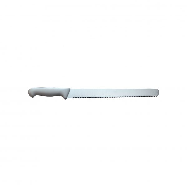 Serrated Slicer - 300mm, White from Ivo. made out of Stainless Steel and sold in boxes of 1. Hospitality quality at wholesale price with The Flying Fork!