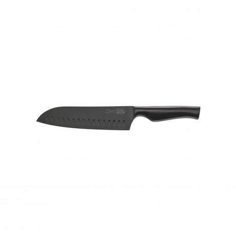 Granton Santoku Knife - 180mm, Virtu, Black from Ivo. made out of Stainless Steel and sold in boxes of 1. Hospitality quality at wholesale price with The Flying Fork!
