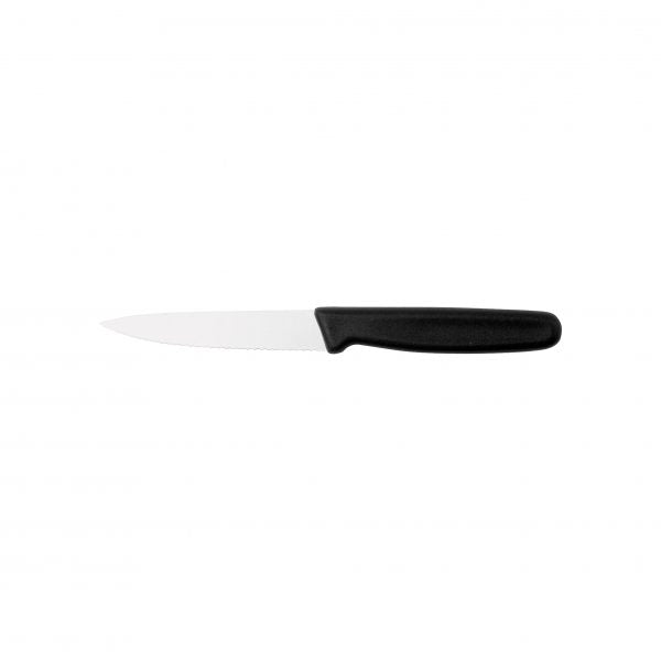 Serrated Utility Knife - 100mm, 20-Pack from Ivo. made out of Stainless Steel and sold in boxes of 1. Hospitality quality at wholesale price with The Flying Fork!