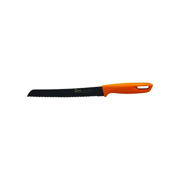 Bread Knife - 205mm, Serrated, Titanium Evo Orange Handle from Ivo. made out of Titanium and sold in boxes of 6. Hospitality quality at wholesale price with The Flying Fork!