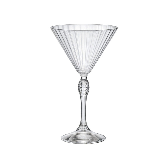 America 20's - Martini 245Ml from Bormioli Rocco. Fine rim, made out of Glass and sold in boxes of 6. Hospitality quality at wholesale price with The Flying Fork!