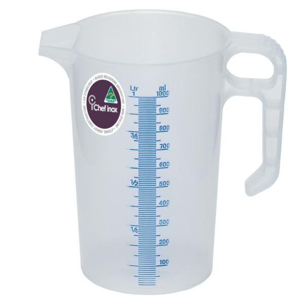 Thermo Measuring Jug - 1.0L, Blue from Chef Inox. made out of Polypropylene and sold in boxes of 1. Hospitality quality at wholesale price with The Flying Fork!