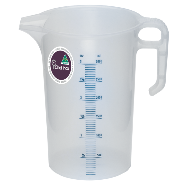 Thermo Measuring Jug - 3.0L, Blue from Chef Inox. made out of Polypropylene and sold in boxes of 1. Hospitality quality at wholesale price with The Flying Fork!