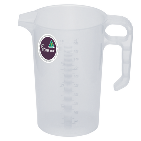 Thermo Measuring Jug - 1.0L Clear from Chef Inox. made out of Polypropylene and sold in boxes of 1. Hospitality quality at wholesale price with The Flying Fork!