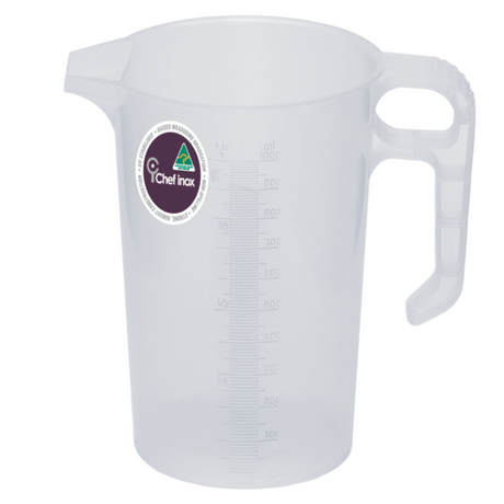 Thermo Measuring Jug - 1.0L Clear from Chef Inox. made out of Polypropylene and sold in boxes of 1. Hospitality quality at wholesale price with The Flying Fork! 