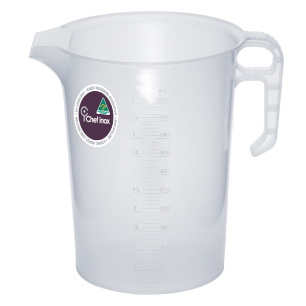 Thermo Measuring Jug - 5.0L, Clear from Chef Inox. made out of Polypropylene and sold in boxes of 1. Hospitality quality at wholesale price with The Flying Fork!
