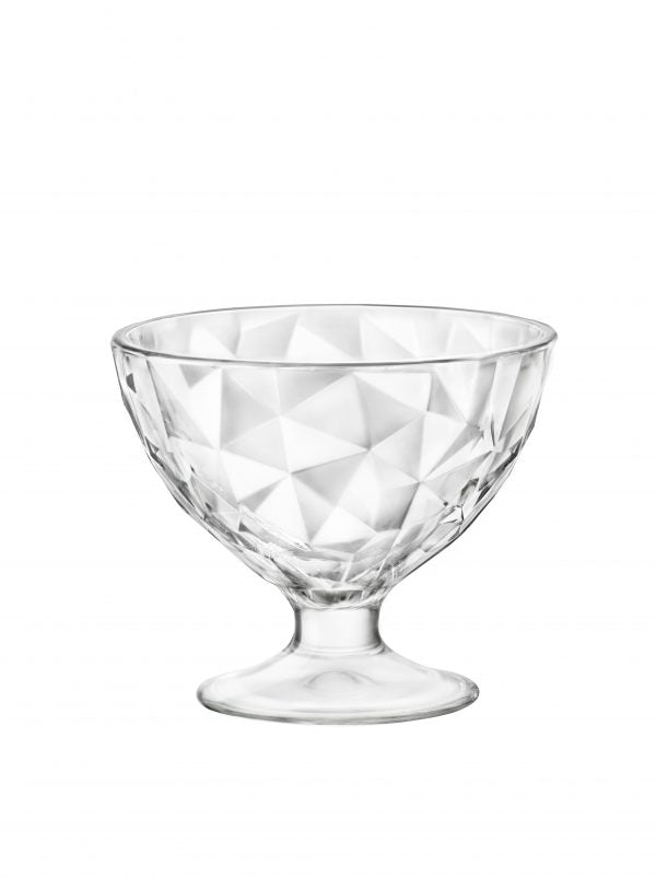 Diamond Dessert Coupe - 360ml from Bormioli Rocco. made out of Glass and sold in boxes of 24. Hospitality quality at wholesale price with The Flying Fork!