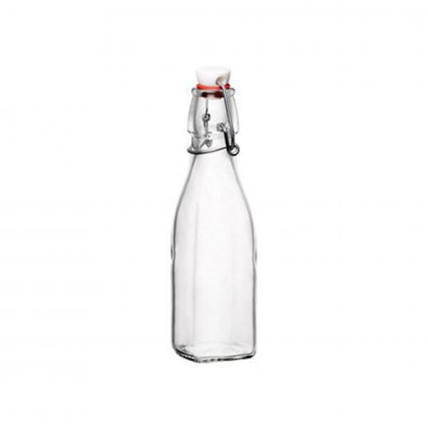 Swing Bottle - 0.25L, White Top from Bormioli Rocco. made out of Glass and sold in boxes of 28. Hospitality quality at wholesale price with The Flying Fork!