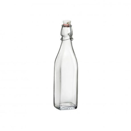 Swing Bottle - 0.5L, White Top from Bormioli Rocco. made out of Glass and sold in boxes of 12. Hospitality quality at wholesale price with The Flying Fork!