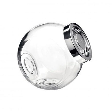 Pandora Jar with Chrome Lid - from Bormioli Rocco. made out of Glass and sold in boxes of 6. Hospitality quality at wholesale price with The Flying Fork!