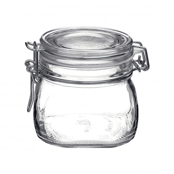 Fido Jar with Clear Lid - 0.56L from Bormioli Rocco. made out of Glass and sold in boxes of 12. Hospitality quality at wholesale price with The Flying Fork!