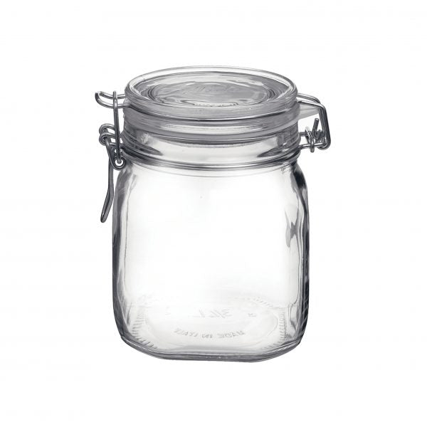 Fido Jar with Clear Lid - 0.75L from Bormioli Rocco. made out of Glass and sold in boxes of 12. Hospitality quality at wholesale price with The Flying Fork!