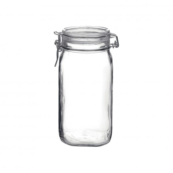 Fido Jar with Clear Lid - 1.62L from Bormioli Rocco. made out of Glass and sold in boxes of 12. Hospitality quality at wholesale price with The Flying Fork!