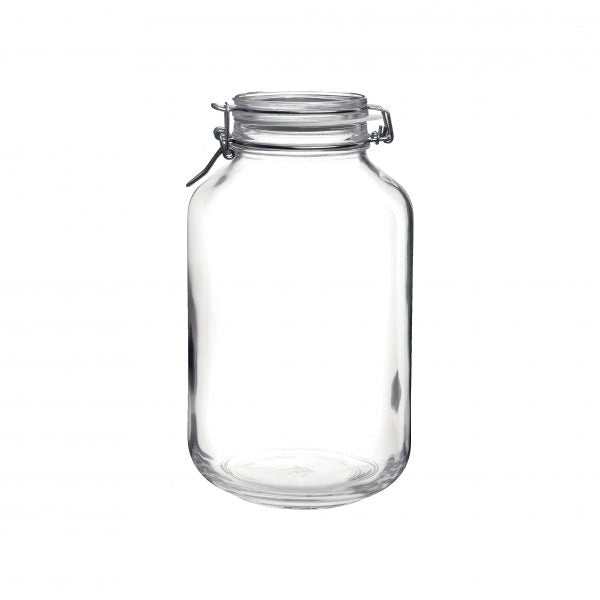 Fido Jar with Clear Lid - 4.06L from Bormioli Rocco. made out of Glass and sold in boxes of 6. Hospitality quality at wholesale price with The Flying Fork!
