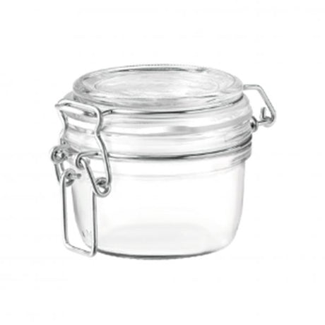 Fido Jar with Clear Lid - 0.125L from Bormioli Rocco. made out of Glass and sold in boxes of 12. Hospitality quality at wholesale price with The Flying Fork!