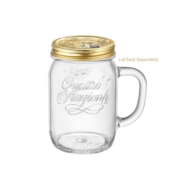 Jar with Handle No Lid - 415ml 77x136mm, Quattro Stagioni from Bormioli Rocco. made out of Glass and sold in boxes of 12. Hospitality quality at wholesale price with The Flying Fork!
