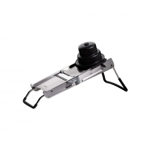 Ultra Mandoline with 1 Double Blade & 3 Julienne Blade from De Buyer. made out of Stainless Steel and sold in boxes of 1. Hospitality quality at wholesale price with The Flying Fork!