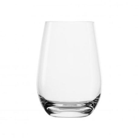 Stemless Wine Tumbler - 470ml from Stolzle. made out of Crystal Glass and sold in boxes of 24. Hospitality quality at wholesale price with The Flying Fork!