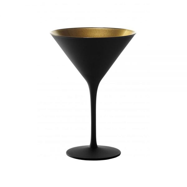 Cocktail Glass - 240ml, Olympic, Matt Black-Gold from Stolzle. made out of Glass and sold in boxes of 24. Hospitality quality at wholesale price with The Flying Fork!