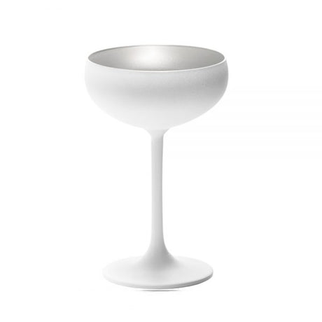 Champagne Coupe - 230ml, Olympic, Matt White-Silver from Stolzle. made out of Glass and sold in boxes of 24. Hospitality quality at wholesale price with The Flying Fork!