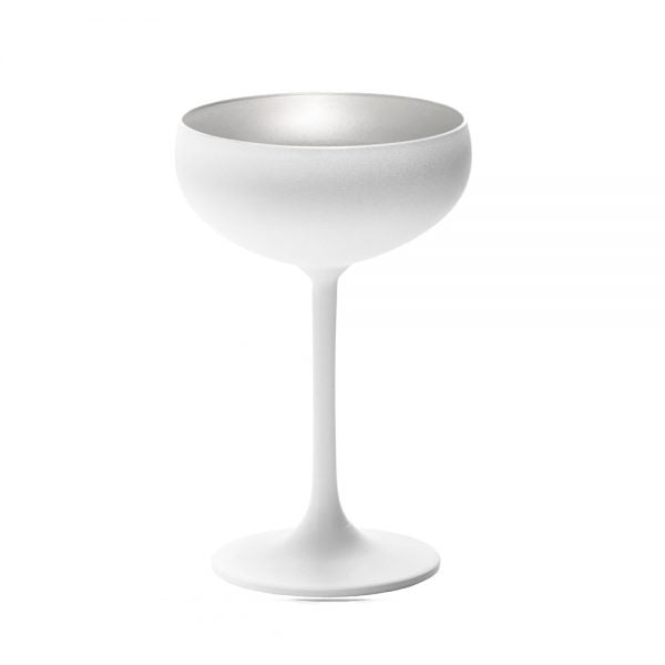 Champagne Coupe - 230ml, Olympic, Matt White-Silver from Stolzle. made out of Glass and sold in boxes of 24. Hospitality quality at wholesale price with The Flying Fork!