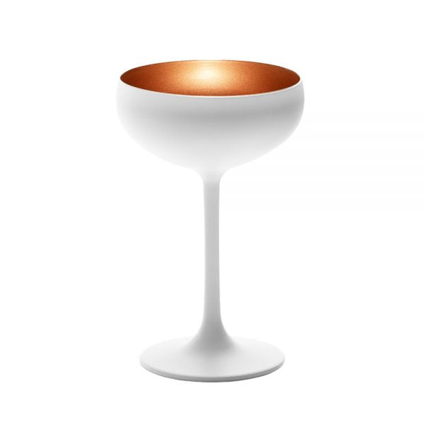 Champagne Coupe - 230ml, Olympic, Matt White-Bronze from Stolzle. made out of Glass and sold in boxes of 24. Hospitality quality at wholesale price with The Flying Fork!