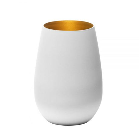 Tumbler - 465ml, Olympic, Matt White-Gold from Stolzle. made out of Glass and sold in boxes of 24. Hospitality quality at wholesale price with The Flying Fork!