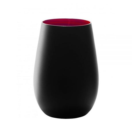 Tumbler - 465ml, Olympic, Matt Black-Red from Stolzle. made out of Glass and sold in boxes of 24. Hospitality quality at wholesale price with The Flying Fork!