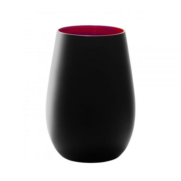 Tumbler - 465ml, Olympic, Matt Black-Red from Stolzle. made out of Glass and sold in boxes of 24. Hospitality quality at wholesale price with The Flying Fork!