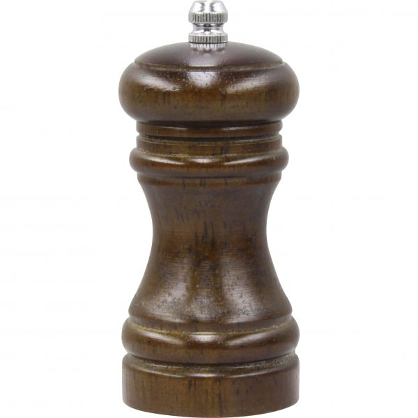 Salt-Pepper Mill - 115mm, Caf, Dark Wood Ceramic from Chef Inox. made out of Wood and sold in boxes of 1. Hospitality quality at wholesale price with The Flying Fork!