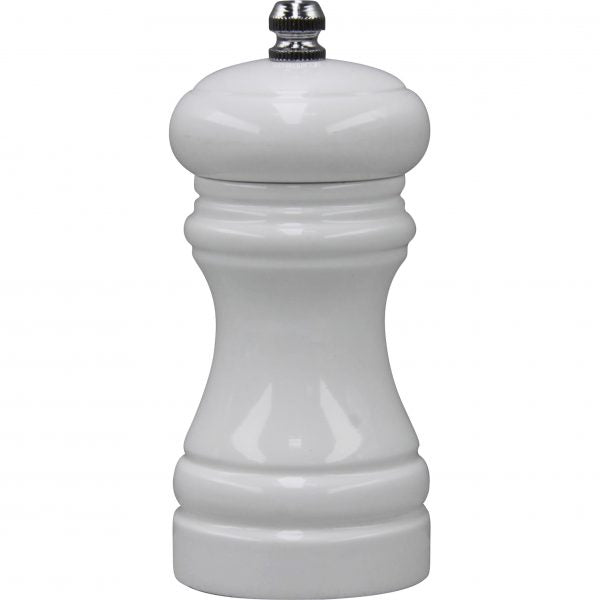 Salt-Pepper Mill - 115mm, Caf, White Wood Ceramic from Chef Inox. made out of Wood and sold in boxes of 1. Hospitality quality at wholesale price with The Flying Fork!