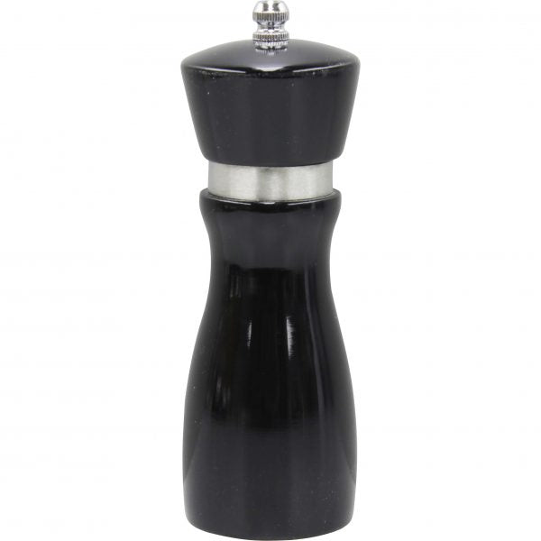 Salt-Pepper Mill - 155mm, Mondo, Black Wood Ceramic from Chef Inox. made out of Wood and sold in boxes of 1. Hospitality quality at wholesale price with The Flying Fork!