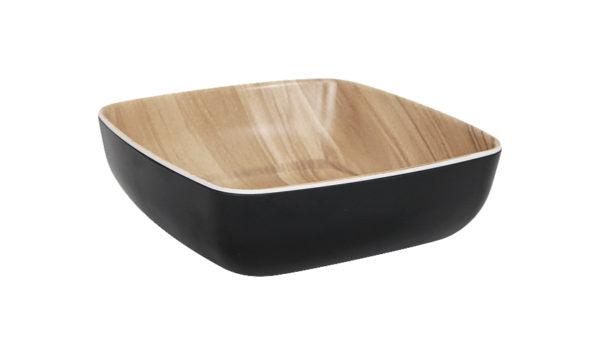 Echo Square Bowl - 165x165x55mm, Black-Birch from Zicco. made out of Melamine and sold in boxes of 1. Hospitality quality at wholesale price with The Flying Fork!