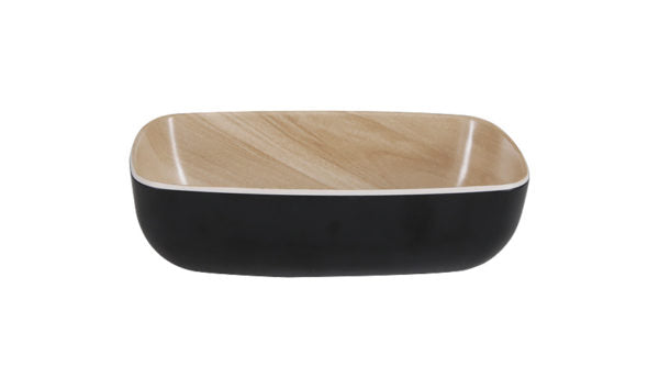 Echo Long Bowl - 176x108x55mm, Black-Birch from Zicco. made out of Melamine and sold in boxes of 1. Hospitality quality at wholesale price with The Flying Fork!