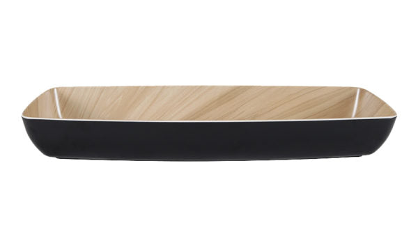 Echo Long Bowl - 530x162x75mm, Black-Birch from Zicco. made out of Melamine and sold in boxes of 1. Hospitality quality at wholesale price with The Flying Fork!