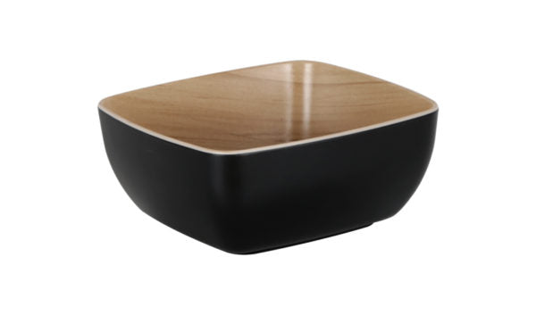 Echo Rectangular Bowl - 176x162x75mm, Black-Birch from Zicco. made out of Melamine and sold in boxes of 1. Hospitality quality at wholesale price with The Flying Fork!