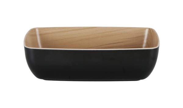 Echo Long Bowl - 265x162x75mm, Black-Birch from Zicco. made out of Melamine and sold in boxes of 1. Hospitality quality at wholesale price with The Flying Fork!