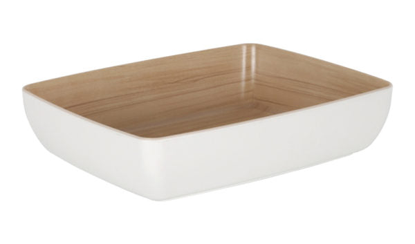 Echo Rectangular Bowl - 325x265x75mm, White-Birch from Zicco. made out of Melamine and sold in boxes of 1. Hospitality quality at wholesale price with The Flying Fork!