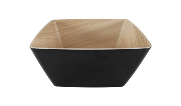 Echo Square Bowl - 250x250x120mm, Black-Birch from Zicco. made out of Melamine and sold in boxes of 1. Hospitality quality at wholesale price with The Flying Fork!